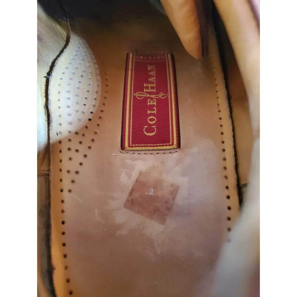 Cole Haan Mens Size 9 Leather Dress Shoes Oxford Loafers Brown Slip On